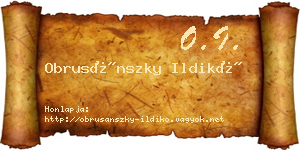 Obrusánszky Ildikó névjegykártya
